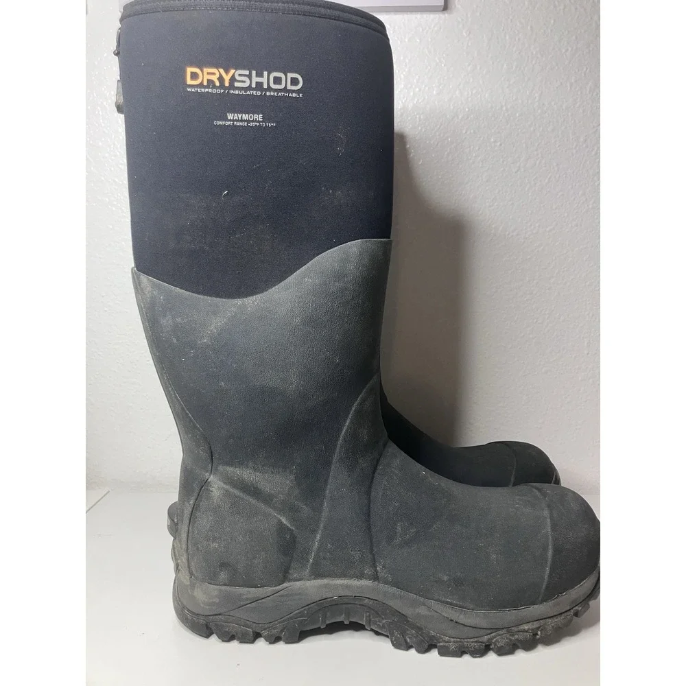 Dryshod Waymore Waterproof Work Boots Black Mens Size 13 Insulated Breathable‎